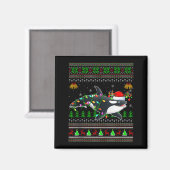 Orca-Wal hässliche Weihnachtspullover Santa Meer A Magnet (Vorderseite/Rückseite)