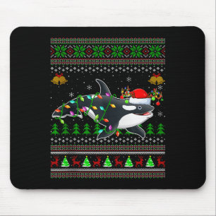 Orca-Wal hässliche Weihnachtspullover Santa Meer A Mousepad