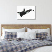 Orca Wal Illustration - Hintergrundfarbe auswählen Leinwanddruck (Insitu (Schlafzimmer))