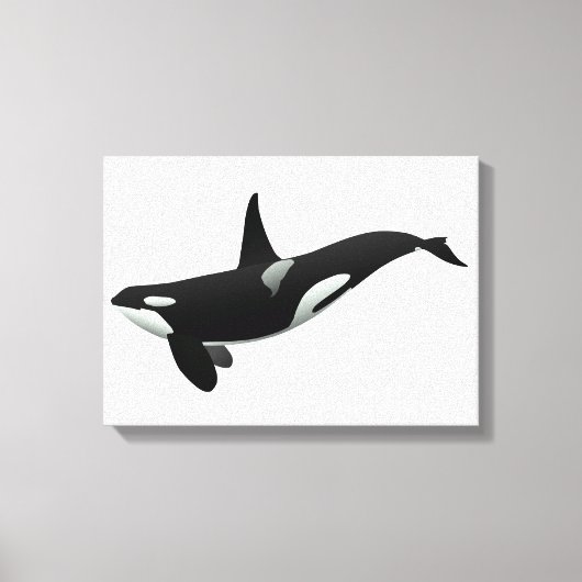 Orca Wal Illustration - Hintergrundfarbe auswählen Leinwanddruck (Vorderseite)