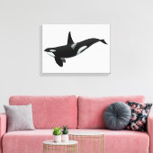 Orca Wal Illustration - Hintergrundfarbe auswählen Leinwanddruck (Insitu (Wohnzimmer))