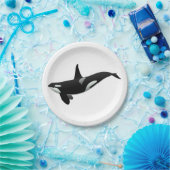 Orca Wal Illustration - Hintergrundfarbe auswählen Pappteller (Party)