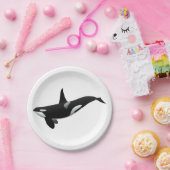Orca Wal Illustration - Hintergrundfarbe auswählen Pappteller (Party)