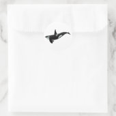 Orca Wal Illustration - Hintergrundfarbe auswählen Runder Aufkleber (Tasche)