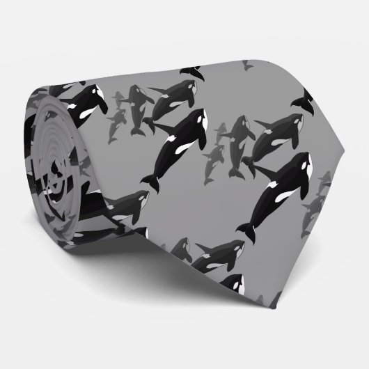 Orca-Wal-Krawatten-Mörder-Wal-Tier-Krawatten Krawatte (Gerollt)
