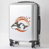 Orca-Wal-Maskottchen-Logo Aufkleber (Koffer)