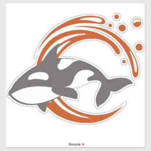 Orca-Wal-Maskottchen-Logo Aufkleber