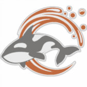 Orca-Wal-Maskottchen-Logo Aufkleber (Vorderseite)