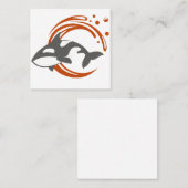 Orca-Wal-Maskottchen-Logo Quadratische Visitenkarte (Vorne/Hinten)
