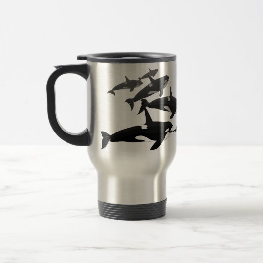 Orca-Wal-Reise-Tasse personifizieren Reisebecher (Links)