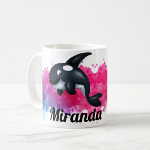 Orca-Wal-Rosa-Spritzer-Tasse Kaffeetasse