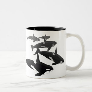 Orca-Wal-Tassen u. Schalen-Mörder-Wal-Kaffeetassen Zweifarbige Tasse
