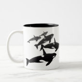 Orca-Wal-Tassen u. Schalen-Mörder-Wal-Kaffeetassen Zweifarbige Tasse (Links)