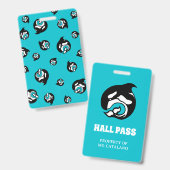 Orca Wal Teacher Hall Pass Ausweis (Vorder- & Rückseite)