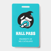 Orca Wal Teacher Hall Pass Ausweis (Rückseite)
