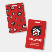 Orca Wal Teacher Hall Pass Ausweis (Vorder- & Rückseite)