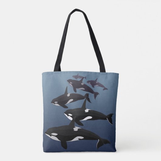 Orca-Wal-Tragetaschen-Mörder-Wal-Kunst-Taschen Tasche (Rückseite)