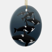 Orca-Wal-Verzierungs-personalisierte Keramik Ornament (Rechts)