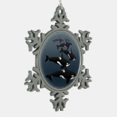 Orca-Wal-Verzierungs-personalisierte Schneeflocken Zinn-Ornament (Links)