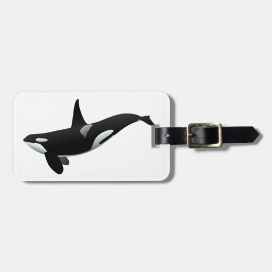 Orca-Waldarstellung - Hintergrundfarbe auswählen Gepäckanhänger (Vorderseite horizontal)