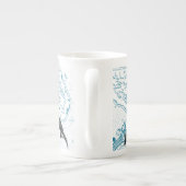 Orca Wale Familie uralt blau Porzellantasse (Rückseite)