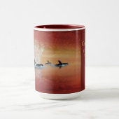 Orca Wale! Tödliche Wale im Sonnenuntergang Tasse (Zentrum)