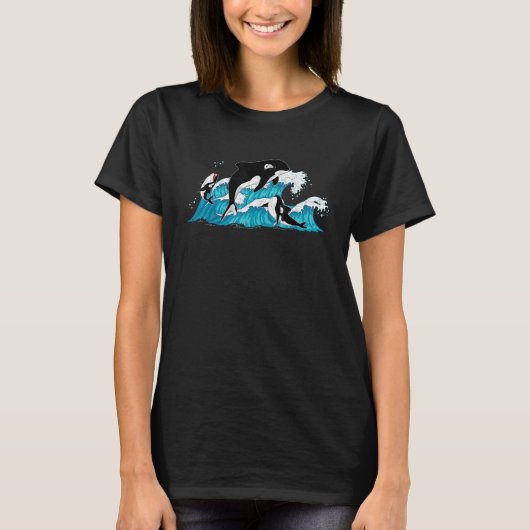 Orca Waves Ocean Animal Killer Whale T-Shirt (Vorderseite)