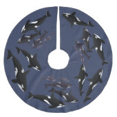 Orca Weihnachtsbaum Rock Killer Whale Tree Skirt Polyester Weihnachtsbaumdecke (Vorderseite)