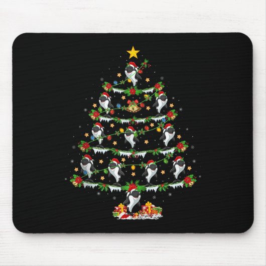 Orca-Weihnachtsbaumlichter Lustiges Meer Tier Orca Mousepad (Vorne)