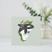 Orca Weihnachtskarte Feiertagskarte (Stehend Vorderseite)