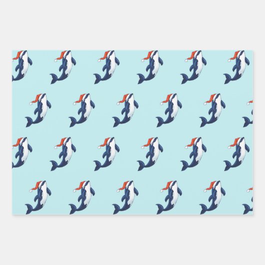 Orca Weihnachtspapier Geschenkpapier Set (Vorderseite)
