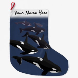 Orca-WeihnachtsStrumpf-personalisierter Mörder-Wal Großer Weihnachtsstrumpf
