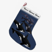 Orca-WeihnachtsStrumpf-personalisierter Mörder-Wal Großer Weihnachtsstrumpf (Vorderansicht (hängend))