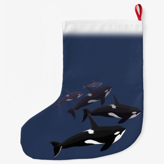 Orca-WeihnachtsStrumpf-personalisierter Mörder-Wal Großer Weihnachtsstrumpf (Rückseite)