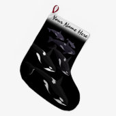 Orca-WeihnachtsStrumpf-personalisierter Mörder-Wal Großer Weihnachtsstrumpf (Vorderansicht (hängend))
