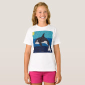 Orca (weiß) - Mädchen Basic T-Shirt (Vorne ganz)