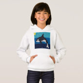 Orca (weiß) - Mädchen Hoodie (Vorne ganz)