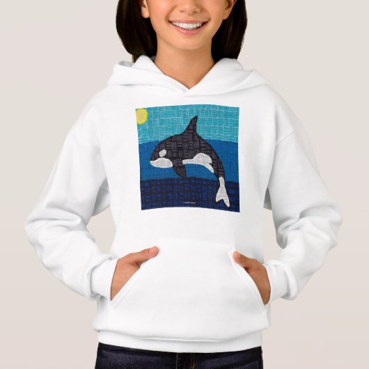 Orca (weiß) - Mädchen Hoodie (Vorderseite)