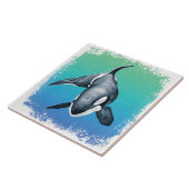Orca Whale Aquamarines Kristall Fliese (Seite)