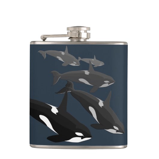 Orca Whale Art Flasche Bellinzona Flachmann (Vorderseite)