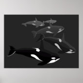 Orca Whale Art Poster Killer Whale Printed Canvas (Vorne)