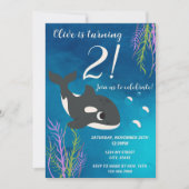 Orca Whale Birthday Einladung (Vorderseite)