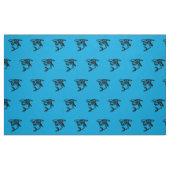 Orca Whale Blue Pattern Fabric Stoff (Fat Quarter (45,7 x 55,9 cm))