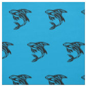 Orca Whale Blue Pattern Fabric Stoff (Muster)