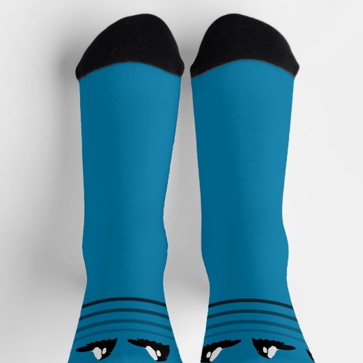 Orca Whale Bobbing Blue Ocean Socken (Oben)