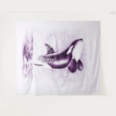 Orca Whale bricht Ultra Violet Wandteppich (Vorderseite (Horizontal))