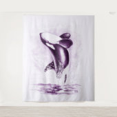 Orca Whale bricht Ultra Violet Wandteppich (Vorderseite)