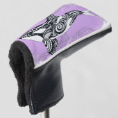 Orca Whale Brushed Tribal Pink Doodle Golf Headcover (3/4 Vorderseite)