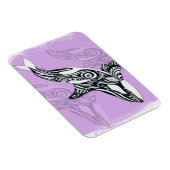 Orca Whale Brushed Tribal Pink Doodle Magnet (Rechte Seite)