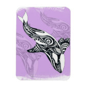 Orca Whale Brushed Tribal Pink Doodle Magnet (Vertikal)